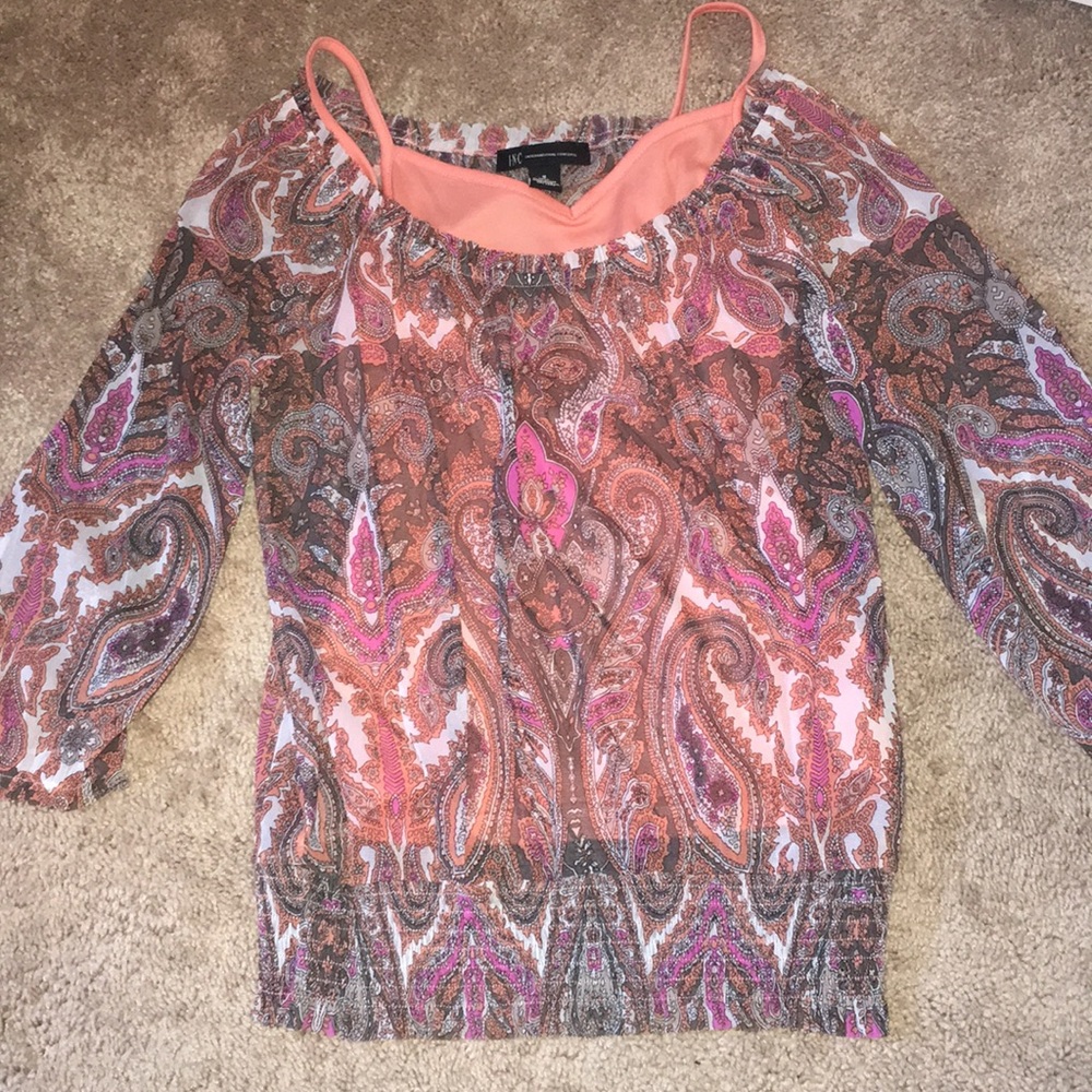 Cute INC Blouse with Tank Top